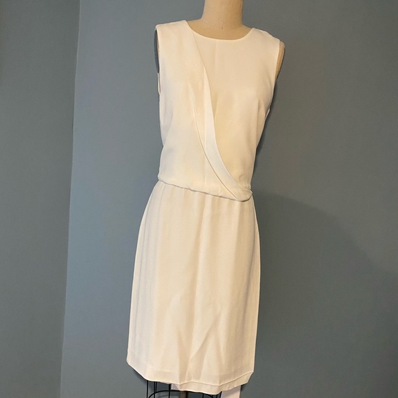 Theory White Faux Wrap Draped Dress - Picture 1 of 8